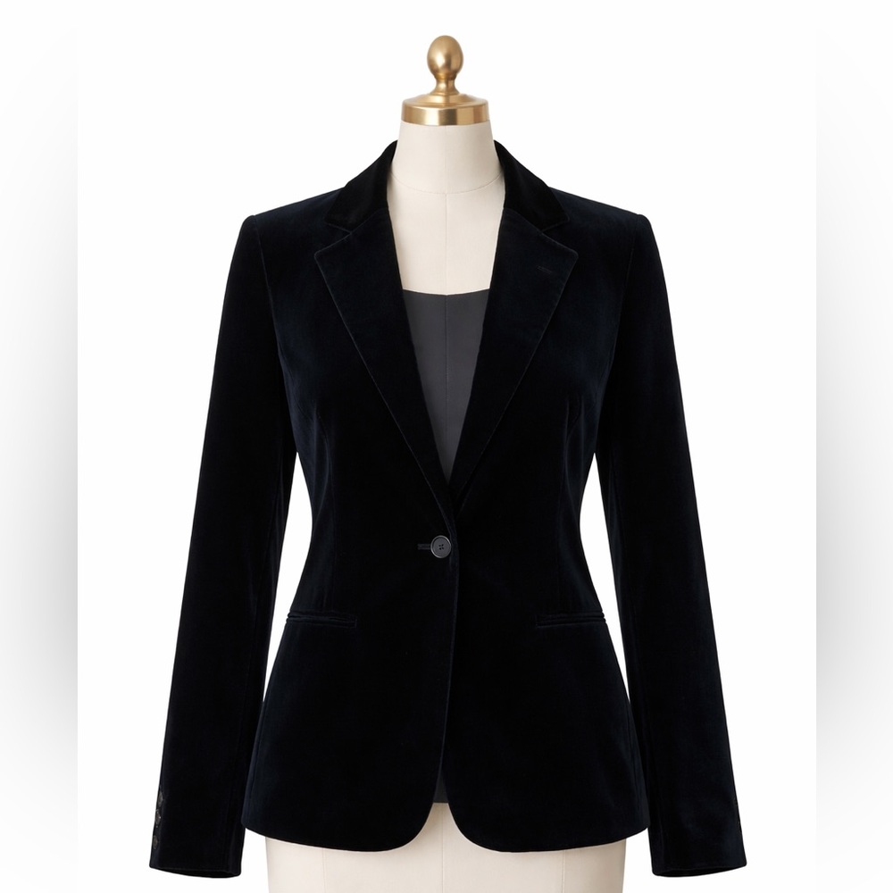 Tahari | Women’s Black Velvet Single Button Jacket
Blazer-Sz M